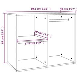 Berkfield Home Dressing Cabinet Sonoma Oak 80x40x65 cm Engineered Wood in Light Tan - Size: 80 x 40 x 65 cm - thumbnail 7