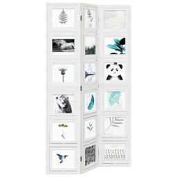 Berkfield Home Room Divider 3 Panels White Solid Wood Paulownia - thumbnail 4