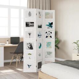 Berkfield Home Room Divider 3 Panels White Solid Wood Paulownia - thumbnail 3