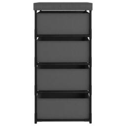 Berkfield Home Storage Rack with 4 Fabric Baskets Steel Grey - thumbnail 4