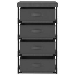 Berkfield Home Storage Rack with 4 Fabric Baskets Steel Grey - thumbnail 3