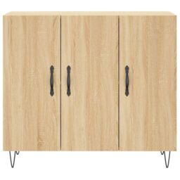 Berkfield Home Sideboard Sonoma Oak 90x34x80 cm Engineered Wood in Brown - Size: 90 x 34 x 80 cm - thumbnail 6