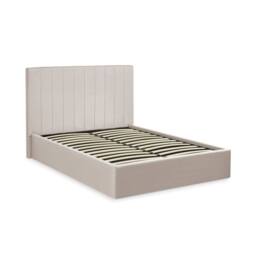 Cheshire Hazel Oatmeal Upholstered Ottoman Storage Bed Frame - King (150cm) in Beige - thumbnail 1