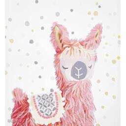 Wyld and Coco Pink Llama Canvas Art 60 x 80 cm for Kids Room Decor - Size: 60 cm x 90 cm - thumbnail 2
