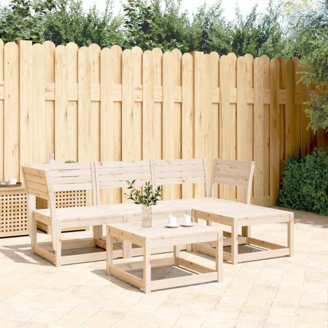 Berkfield Home 4 Piece Garden Lounge Set Solid Wood Pine in Brown - image 1