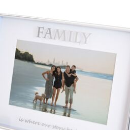 Happy Homewares Silver Family 4x6 Picture Frame - Wall or Table Use - thumbnail 4