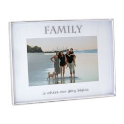 Happy Homewares Silver Family 4x6 Picture Frame - Wall or Table Use - thumbnail 2