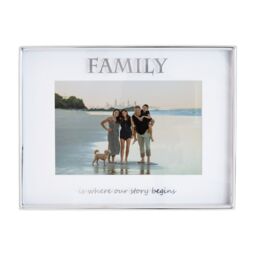 Happy Homewares Silver Family 4x6 Picture Frame - Wall or Table Use - thumbnail 1