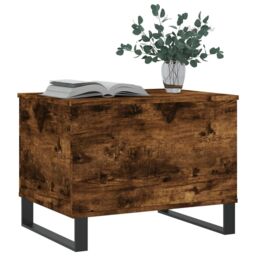 Berkfield Home Coffee Table Smoked Oak 60x44.5x45 cm Engineered Wood in Brown - thumbnail 4