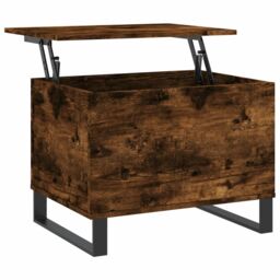 Berkfield Home Coffee Table Smoked Oak 60x44.5x45 cm Engineered Wood in Brown - thumbnail 2