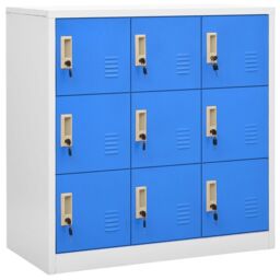 Berkfield Home Locker Cabinet Light Grey & Blue 90x45x92.5 cm Steel - thumbnail 1