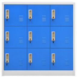 Berkfield Home Locker Cabinet Light Grey & Blue 90x45x92.5 cm Steel - thumbnail 2