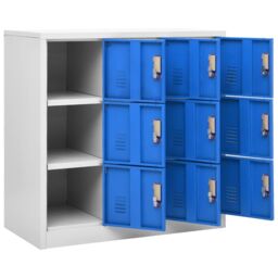 Berkfield Home Locker Cabinet Light Grey & Blue 90x45x92.5 cm Steel - thumbnail 5