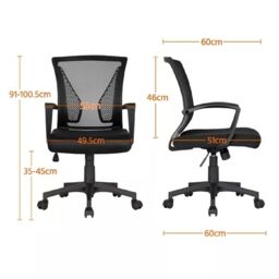 EONLION Black Mesh Office Chair, Swivel Task Chair with Lumbar Support - thumbnail 5