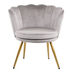 Home Garden Direct Flora - Velvet Accent Chair with Scalloped-back Design - Grey - thumbnail 5