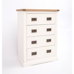 Cabinet Bits Cosenza 4 Drawer Chest of Drawers Bras Drop Handle in Off-White - thumbnail 2