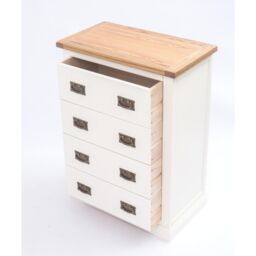 Cabinet Bits Cosenza 4 Drawer Chest of Drawers Bras Drop Handle in Off-White - thumbnail 4