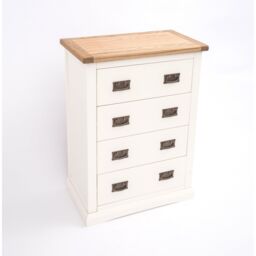 Cabinet Bits Cosenza 4 Drawer Chest of Drawers Bras Drop Handle in Off-White - thumbnail 3