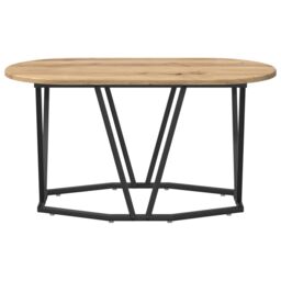 Berkfield Home Coffee Table Artisan Oak 80x40x40.5 cm Made of Engineered Wood & Metal in Brown - thumbnail 4