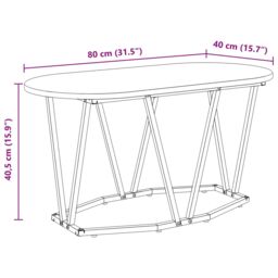 Berkfield Home Coffee Table Artisan Oak 80x40x40.5 cm Made of Engineered Wood & Metal in Brown - thumbnail 8