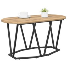 Berkfield Home Coffee Table Artisan Oak 80x40x40.5 cm Made of Engineered Wood & Metal in Brown - thumbnail 3