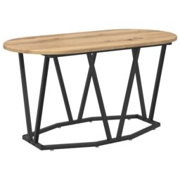 Berkfield Home Coffee Table Artisan Oak 80x40x40.5 cm Made of Engineered Wood & Metal in Brown - thumbnail 2