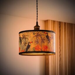 ValueLights Daintree Bamboo Pastel Jungle Drum Easy Fit Ceiling Light Lamp Shade in Natural - Size: Small - thumbnail 3