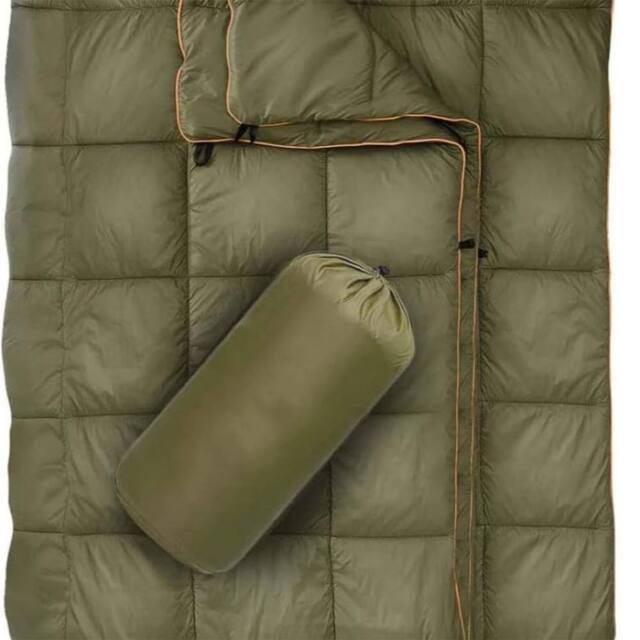 Obasyhig Outdoor Portable Down Blanket in Green - Size: Single - image 1