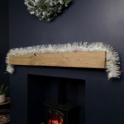 Samuel Alexander 200cm x 12cm Fine Cut Iridescent White Tinsel Garland Christmas Tree Decoration in Silver - Size: 200 cm x 12 cm - thumbnail 3