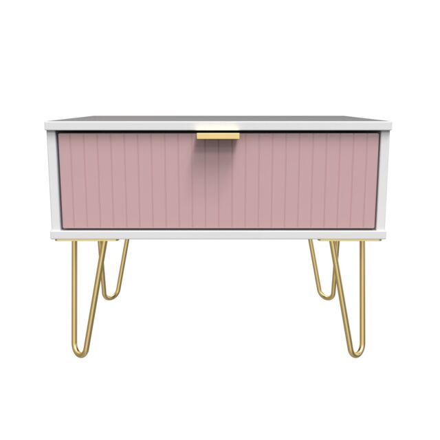 Ready Assembled 2 U Bexley 1 Drawer Wide Side Table (Ready Assembled) in Pink - image 1