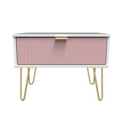 Ready Assembled 2 U Bexley 1 Drawer Wide Side Table (Ready Assembled) in Pink