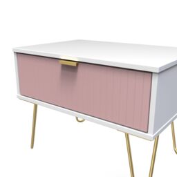 Ready Assembled 2 U Bexley 1 Drawer Wide Side Table (Ready Assembled) in Pink - thumbnail 4