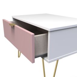 Ready Assembled 2 U Bexley 1 Drawer Wide Side Table (Ready Assembled) in Pink - thumbnail 5