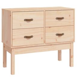Berkfield Home Console Cabinet 90x40x78 cm Solid Wood Pine in Brown - Size: 90 x 40 x 78 cm - thumbnail 2