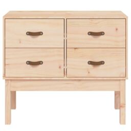 Berkfield Home Console Cabinet 90x40x78 cm Solid Wood Pine in Brown - Size: 90 x 40 x 78 cm - thumbnail 3