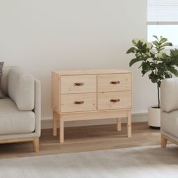 Berkfield Home Console Cabinet 90x40x78 cm Solid Wood Pine in Brown - Size: 90 x 40 x 78 cm