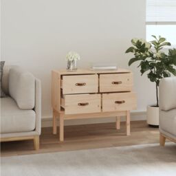 Berkfield Home Console Cabinet 90x40x78 cm Solid Wood Pine in Brown - Size: 90 x 40 x 78 cm - thumbnail 6