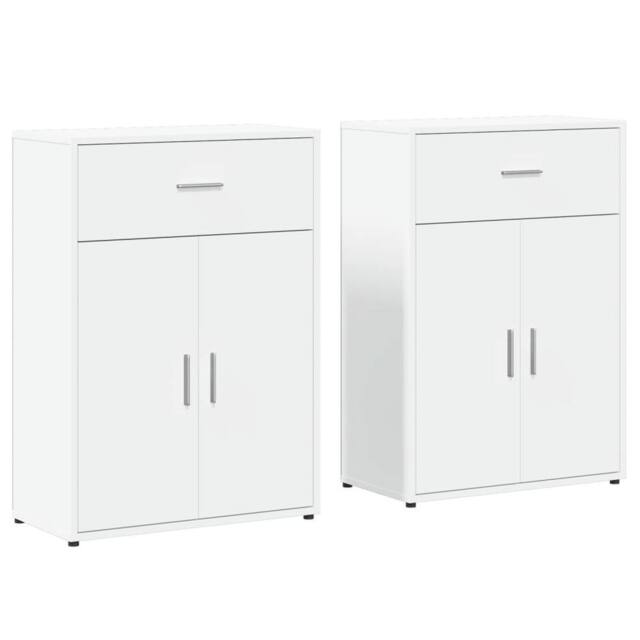 Berkfield Home Sideboards 2 pcs White 60x30x84 cm Engineered Wood - Size: 60 x 30 x 84 cm - image 1