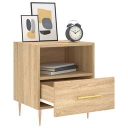 Berkfield Home Bedside Cabinet Sonoma Oak 40x35x47.5 cm Engineered Wood in Brown - thumbnail 7