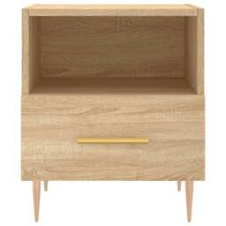 Berkfield Home Bedside Cabinet Sonoma Oak 40x35x47.5 cm Engineered Wood in Brown - thumbnail 4