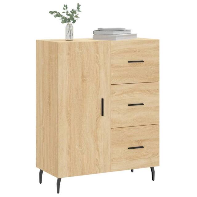 Berkfield Home Sideboard Sonoma Oak 69.5x34x90 cm Engineered Wood in Light Brown - image 1