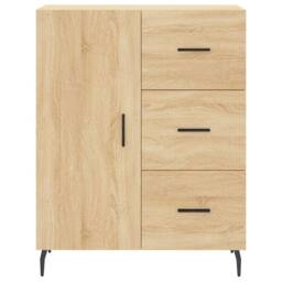 Berkfield Home Sideboard Sonoma Oak 69.5x34x90 cm Engineered Wood in Light Brown - thumbnail 5