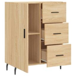 Berkfield Home Sideboard Sonoma Oak 69.5x34x90 cm Engineered Wood in Light Brown - thumbnail 6