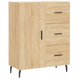 Berkfield Home Sideboard Sonoma Oak 69.5x34x90 cm Engineered Wood in Light Brown - thumbnail 3