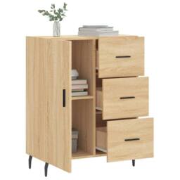 Berkfield Home Sideboard Sonoma Oak 69.5x34x90 cm Engineered Wood in Light Brown - thumbnail 4