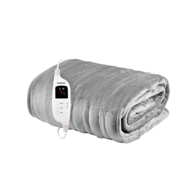 Emperial Electric Heated Throw Blanket in Grey - Size: 130 cm x160 cm - image 1