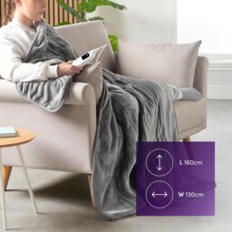 Emperial Electric Heated Throw Blanket in Grey - Size: 130 cm x160 cm - thumbnail 7