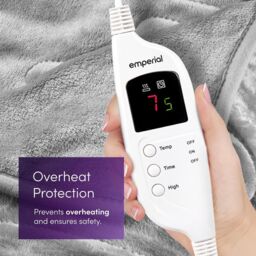 Emperial Electric Heated Throw Blanket in Grey - Size: 130 cm x160 cm - thumbnail 6