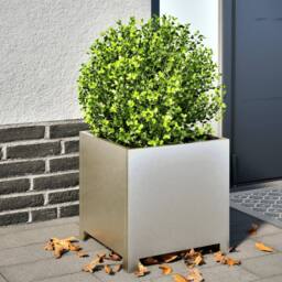 Berkfield Home Durable Garden Planter 40x40x40 cm Stainless Steel in Silver - Size: 40 x 40 x 40 cm - thumbnail 2