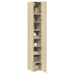 Berkfield Home Slim Storage Cabinet Sonoma Oak 30x42.5x225 cm Engineered Wood in Brown - thumbnail 3